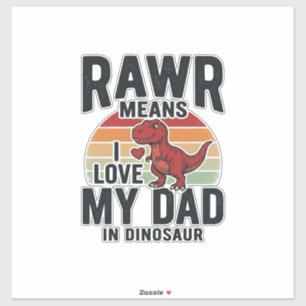 Pegatina Diseño de camiseta vintage divertido papá dinosaur