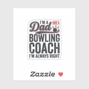 Pegatina Diseño de camiseta vintage Entrenador de bolos Pap