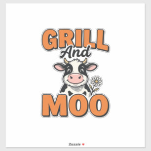 Pegatina Diseño de camiseta vintage Grill And Moo Vaca Dive