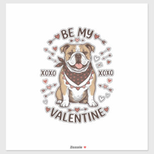 Pegatina Diseño de camiseta Vintage Valentine Bulldog XOXO_