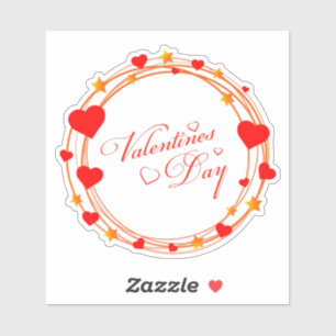 Pegatina Diseño de círculo del día de San Valentín-25695