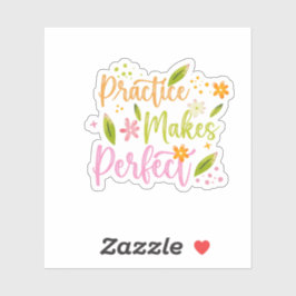 Pegatina Diseño de cita motivacional La práctica hace la pe