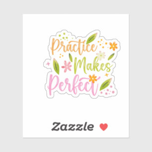 Pegatina Diseño de cita motivacional La práctica hace la pe