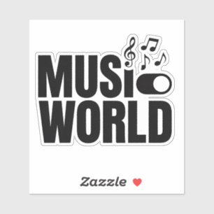 Pegatina Diseño de conmutador de música activado y apagado 