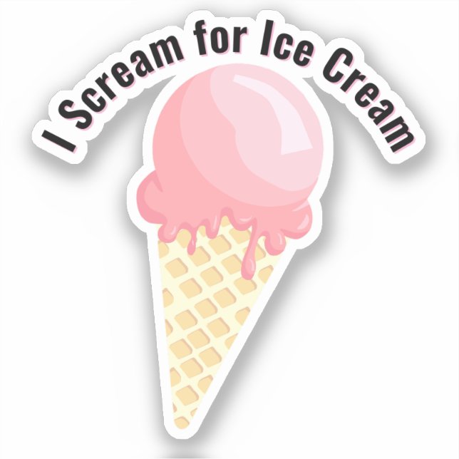 Pegatina Diseño de cono de helado de vinilo adhesivo (Anverso)