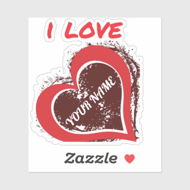 Pegatina Diseño de corazón de amor grunge editable – Agrega (Hoja)
