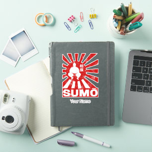 Pegatina Diseño de cosecha japonesa de sumo retro