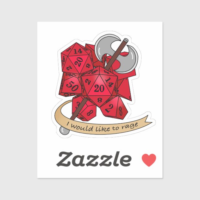 Pegatina Diseño de dados bárbaros (Hoja)