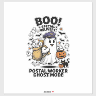 Pegatina Diseño de entrega de Halloween en modo fantasma pa
