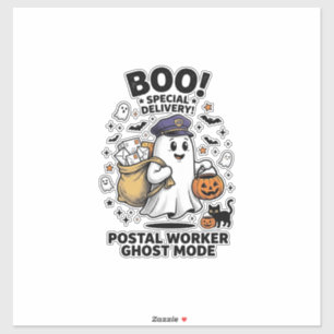 Pegatina Diseño de entrega de Halloween en modo fantasma pa