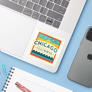 Pegatina Diseño de época de Chicago Illinois