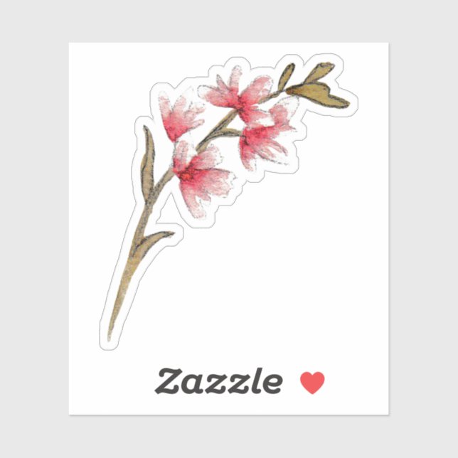 Pegatina Diseño de estilo de las flores abstractas (Hoja)