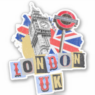 Pegatina Diseño de estilo retro de Londres