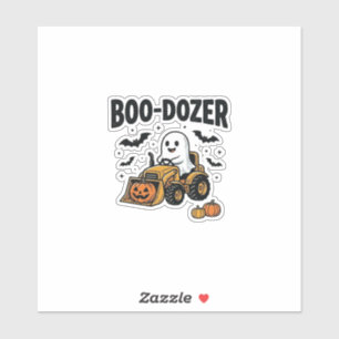 Pegatina Diseño de excavadora fantasma de Halloween Boo-Doz