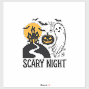 Pegatina Diseño de fantasma de casa embrujada de Halloween