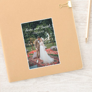 Pegatina Diseño de Foto de Boda Personalizado