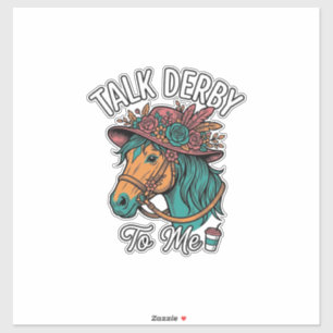 Pegatina Diseño de grabado vintage de caballo Derby Talk
