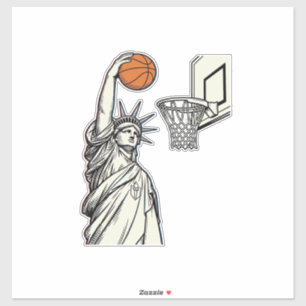 Pegatina Diseño de grabado vintage de mates de baloncesto d