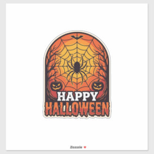 Pegatina Diseño de grabado vintage de telaraña de Halloween