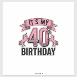 Pegatina Diseño de grabado vintage de unicornio para cumple