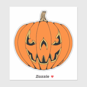 Pegatina Diseño de Halloween de Jack-o'-Lantern espeluznant
