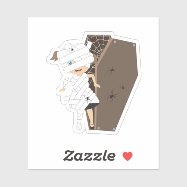 Pegatina Diseño de Halloween de la marioneta Chica (Hoja)