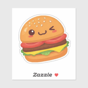 Pegatina diseño de hamburguesa al estilo personalizado