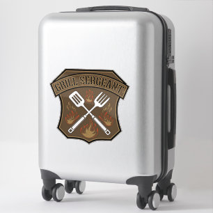Pegatina Diseño de Insignia de Sargento de Parrilla con Esp