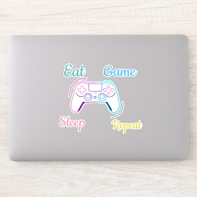 Pegatina diseño de juego de neón personalizable (Ordenador)