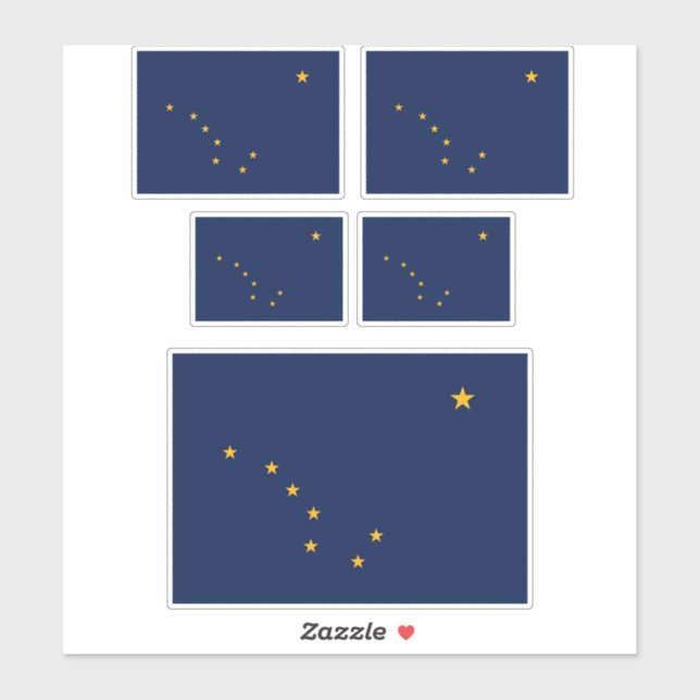 Pegatina Diseño de la bandera del estado de Alaska (Hoja)