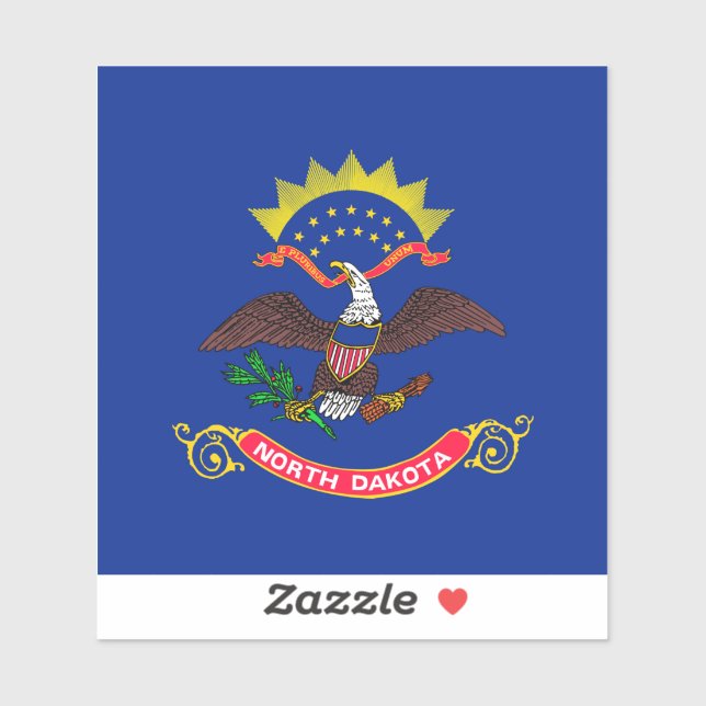 Pegatina Diseño de la bandera del estado de Dakota del Nort (Hoja)