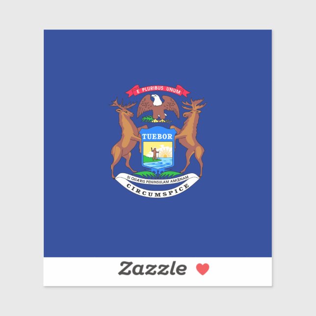 Pegatina Diseño de la bandera del estado de Michigan (Hoja)