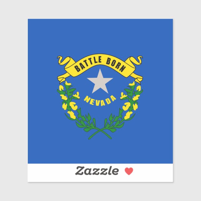 Pegatina Diseño de la bandera del estado de Nevada (Hoja)