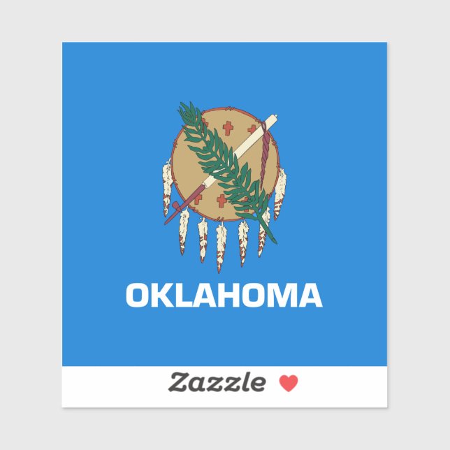 Pegatina Diseño de la bandera del estado de Oklahoma (Hoja)