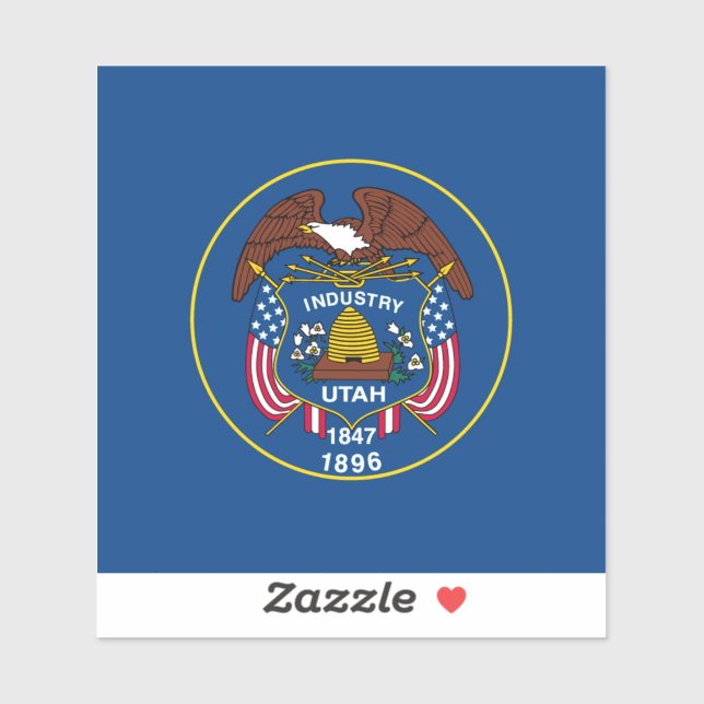 Pegatina Diseño de la bandera del estado de Utah (Hoja)
