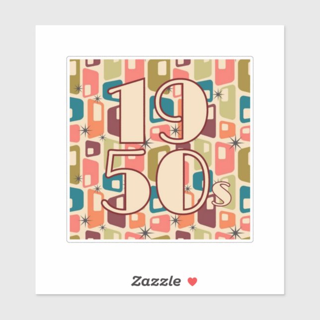 Pegatina Diseño de la década de 1950 (Hoja)