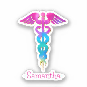 Pegatina Diseño de logotipos médicos coloridos y encantador