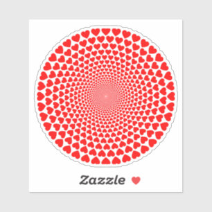 Pegatina Diseño de Mandala de Corazones-25870