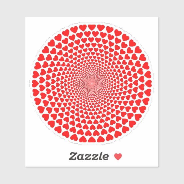 Pegatina Diseño de Mandala de Corazones-25870 (Hoja)