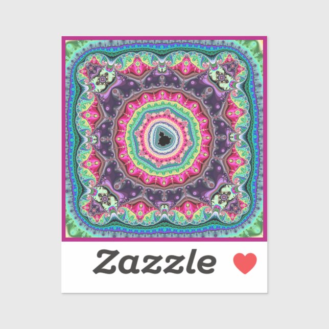 Pegatina Diseño de Mandelbrot (Hoja)