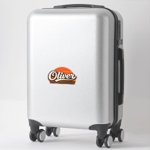 Pegatina Diseño de nombre personalizado Oliver Retro Atarde