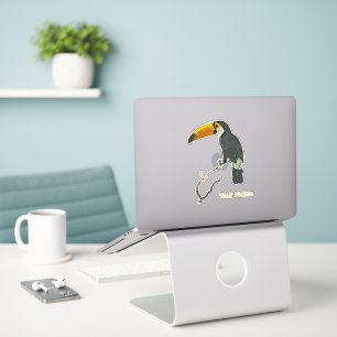 Pegatina Diseño de pájaros tropicales para animales con ret