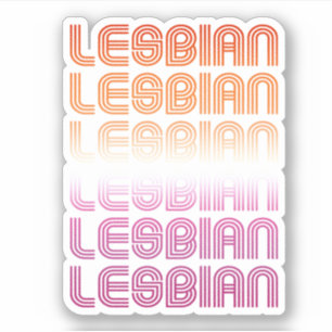 Pegatina Diseño de patrones retro de lesbianas