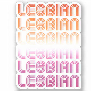 Pegatina Diseño de patrones retro de lesbianas