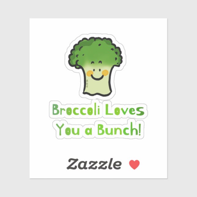 Pegatina Diseño de Personalizado Cute Broccoli Pun (Hoja)