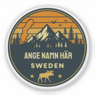 Pegatina Diseño de pista Sverige de ortnamn personal