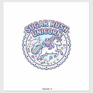 Pegatina Diseño de regalo divertido y lindo unicornio Rush