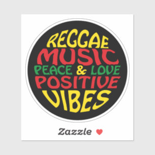 Pegatina Diseño de reggae con declaraciones y citas positiv