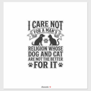 Pegatina Diseño de Religión de Perro Gato Vintage Cita Aman