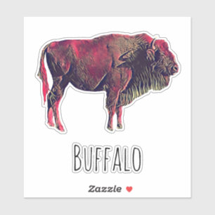 Pegatina Diseño de Retrato de Búfalo para Animales de Bison